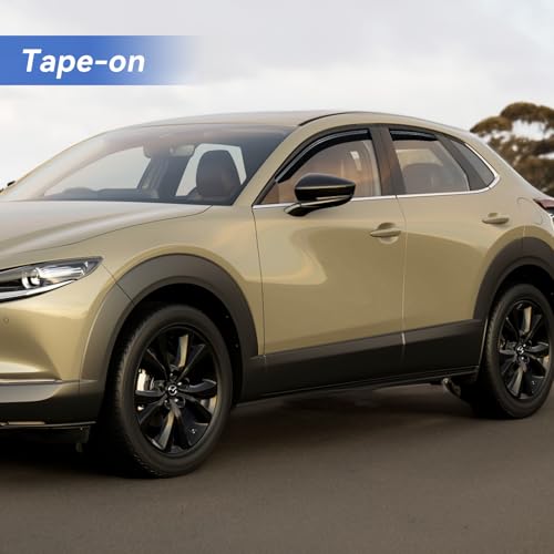 Image of Window Visors Rain Guards for 2020-2026 Mazda CX-30, Out-Channel Window Vent Wind Deflectors Visors Shades for 20-25 Mazda CX30 2.5 S Select Sport Preferred Premium Turbo