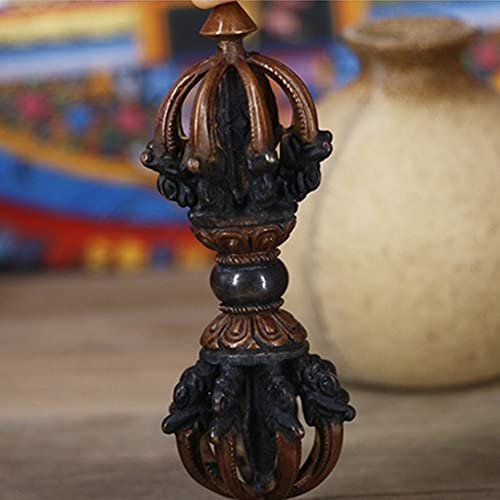 5" Tibetan Buddhist Dorje Vajra Pestle, 100% Handmade In Nepal Brass Nine Shares Buddhism Amulet,Tantric Energy Device,For Prayer Meditation Yoga #TOP4