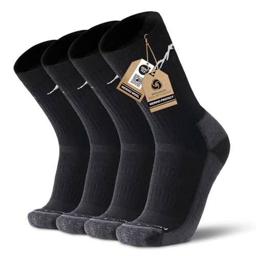 Merino Protect Calcetines Lana Merino Hombre Calcetines Termicos Suaves Socks Resistente A Los Olores Para Senderismo Caza Ciclismo