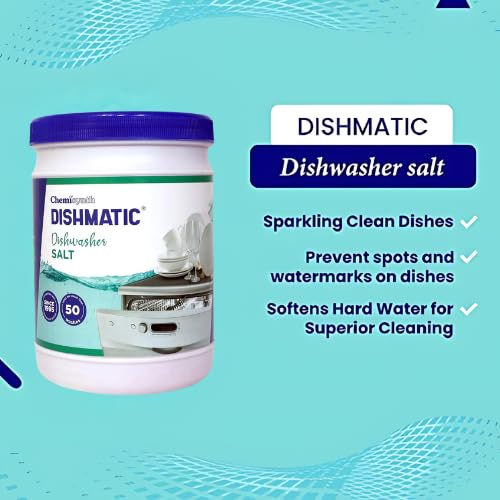 Image of Dishmatic Dishwasher Salt Automatic Dishwasher Salt Powder - 2 kg Regular Combo Pack for Spot-Free Clean Dishes Compatible with All Dishwashers (Pack of 2)