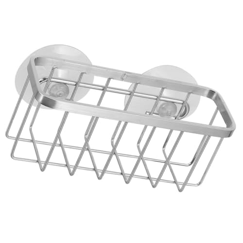 LOEFLIFA Soporte para Esponja de Fregadero de Cocina Ventosas Acero Inoxidable Resistente Escurridor Integrado Porta Jabón y Utensilios Accesorio Práctico para Organización y Secado