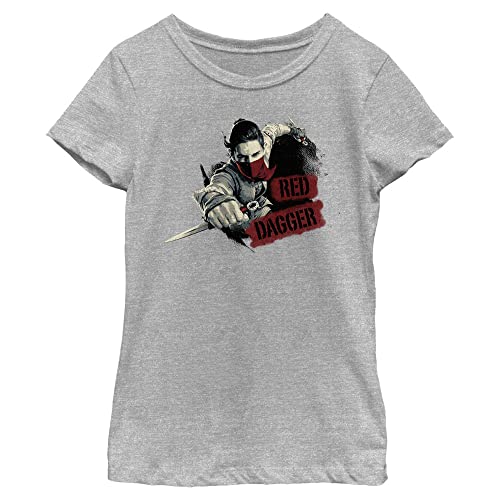 Marvel T-shirt fille insigne dague rouge en coton doux pour enfant