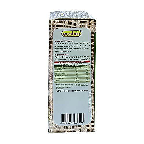 ECOBIO - Produtos Orgânicos. Massa Integral Orgânica Ecobio Produto Orgânico