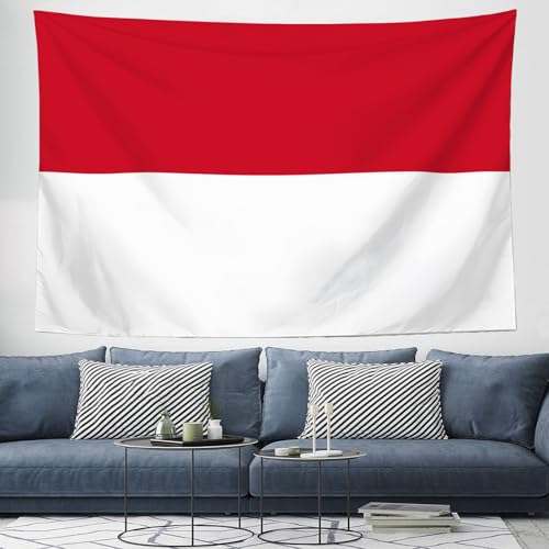 Tapiz de la bandera de Indonesia GSAEIMCT de tela rústica para pared (200 x 150 cm)