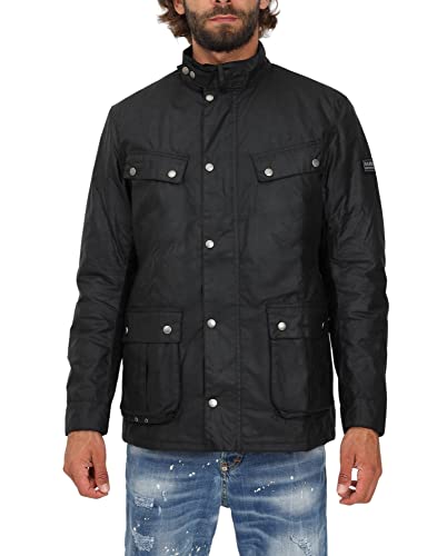 Barbour International Men's Waxed Duke Jacket Black L - Image 2