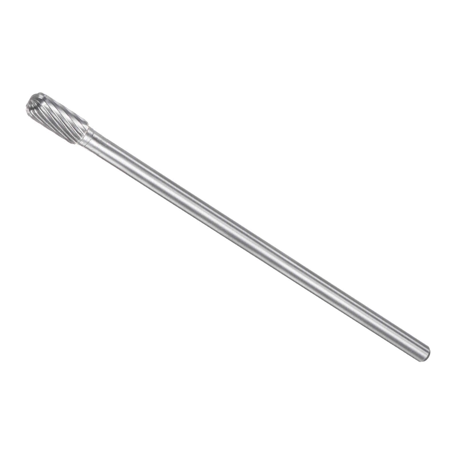 CoCud Tungsten Carbide Rotary Burrs File, 1/4" Shank 8mm Dia, Single Cut Cylinder Shape Rotary Burrs Tool with Ball Nose