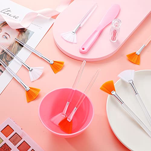 24 Pieces Fan Brush Facial Mask Brush Soft Fan Face Makeup Brush Acid Applicator Esthetician Brush Cosmetic Tools For Mud Clay Mask, Makeup Peel (White, Yellow) #TOP4