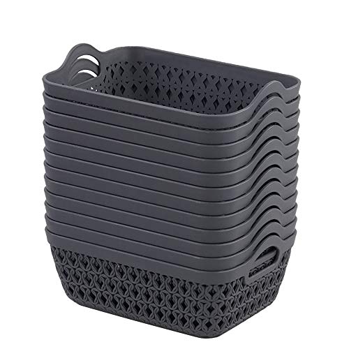 Leendines 12 Packs Storage Basket Tray, Plastic Small Shallow Tray #TOP6
