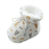 IQYU Neugeborene Fleece Booties Weiche Sohle Krabbelschuhe Baby BabyStiefel 0-18 Monate Lauflernschuhe Rutschfest Babyschuhe Weiche Sohle Babyschuhe Prewalker Stiefel Für Mädchen Jungen