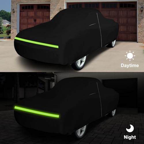 Image of Classic Car Cover Waterproof Compatible with 2003-2006 Chevy SSR, 210T Polyester with Inner Cotton Liner All Weather Car Covers with Zipper&Lock for Car Dust Snow Rain Hail Protection
