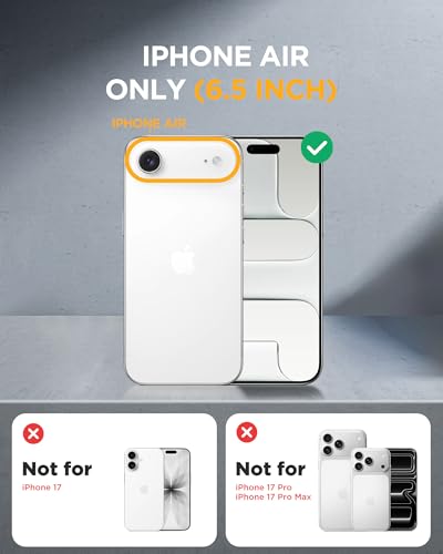Miracase Magnetic for iPhone Air Case 6.5" [Compatible with MagSafe] Full-Body Phone Case with Built-in Glass Screen Protector & Camera Control,Drop Proof iPhone 17 Air Case Cover, Blue - Thumbnail 7