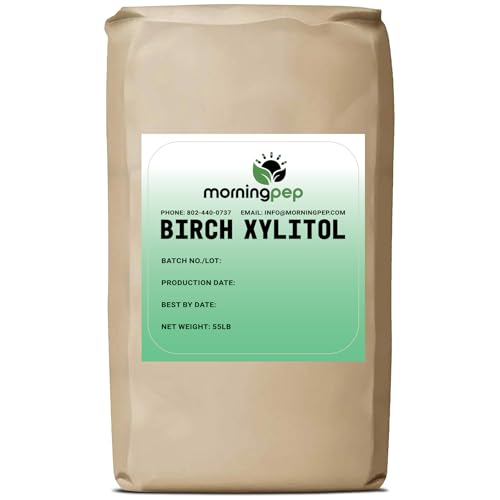 Morning Pep Pure Birch Xylitol (Keto Diet Friendly) Sweetener with no Aftertaste Bulk Size 55 LBs (Not from Corn) Non GMO Kosher Gluten Free Product of USA. 880 Ounce (BULK BAG)