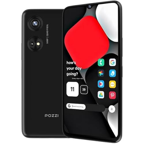 POZZI Turbo 6.79” HD+ Display | 128GB + 6GB RAM | 4G LTE Unlocked Smartphone | Android 14 | Octa Core Processor | 50MP Camera | 5,000 mAh Battery | Dual Nano SIM | Black | Compatible with T-Mobile