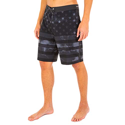 Hurley Men's Phantom Patriot Cheers 20" Board Shorts, Black/Grey, 28 #TOP2