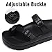 Goosecret Women's Platform Sandals with Arch Support Comfortable Foam Slides Summer Beach Sandals with Adjustable Buckle Black, 39