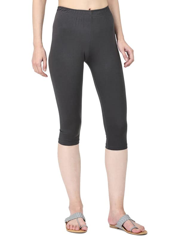 Image of Robinbosky Premium Stretchable Cotton Capri Legging for Women | Suitable for Formal wear & Casual wear | High-End Elastic Makes. The Leggings Squat Proof and Durable for Travel, Yoga, & Workout.