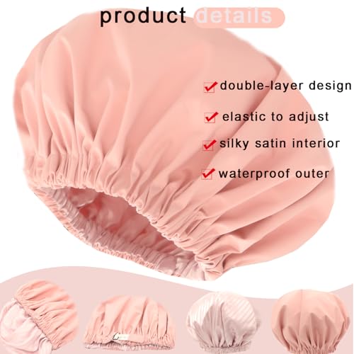 Bonnet de douche doublé satin Genergy étanche et réversible extra large - 5