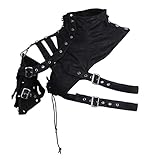 Material: PU-Leder, Legierung dailymall Antikes Frauen Cyberpunk Steampunk Schwarzes Leder Pauldron Schulter Arm