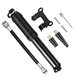 AaiLucky Mini Bike Pump Portable 100PSI High Pressure Bicycle Tire Pump, Bike Air Pump Fits Presta and Schrader Valve, Frame Mount for Road Mountain Bikes & Ball Pump with Needle