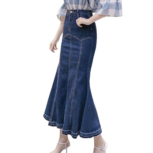 Jupe en jean extensible pour femme style décontracté chic, idéale pour vos sorties en ville