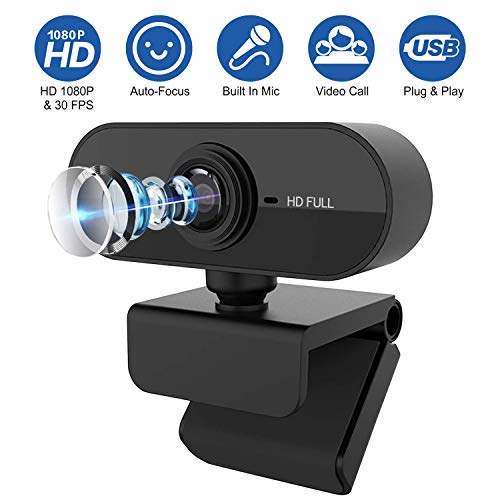 [Fulfilled by Amazon] Webcam with Microphone, Webcam Full HD 1080P with Noise-cancelling Built-in