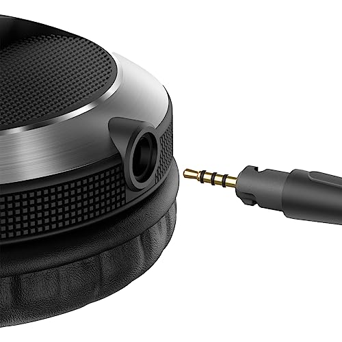 PIONEER DJ HDJ-X7-S - Closed-back Circumaural DJ Headphones with 50mm Drivers, with 5Hz-30kHz Frequency Range, Detachable Cable, and Carry Pouch - Silver