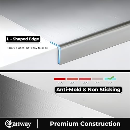Image of CANWAY Stainless SteelChopping Board 42x32 cm with Handle|Anti-Slip Cutting Board for Kitchen|Hygienic & Easy Clean|Ideal for Vegetables, Fruits & Meat|Heavy-Duty Non Slip Chopper|Extra Large