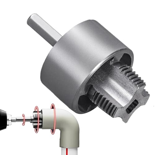 Outil Filetage PVC | Filière pour Tuyauterie d'Eau | Filière Intégrée Coupe Interne Externe Résistante à l'Usure pour Réparation avec Perceuse Électrique Maison Extérieur