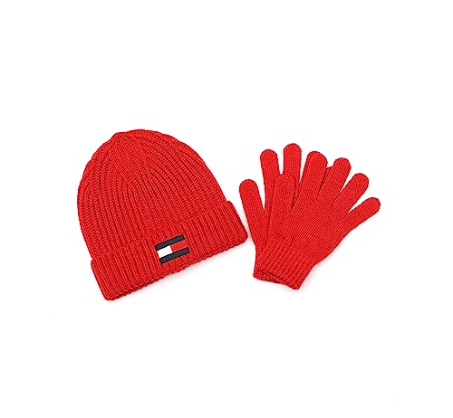 Tommy Hilfiger boys Fisherman Rib Cuff Hat and Gloves SetBeanie Hat