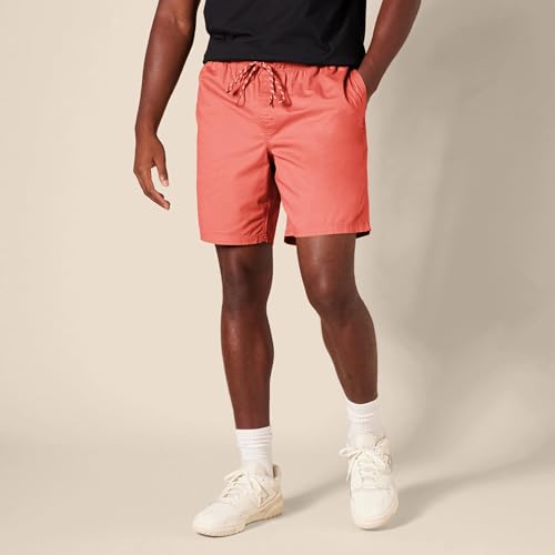 Image of Amazon Essentials Men's 8 inch Inseam Relaxed-Fit Cotton Drawstring Pull-On Walk Shorts, Summer-Weight