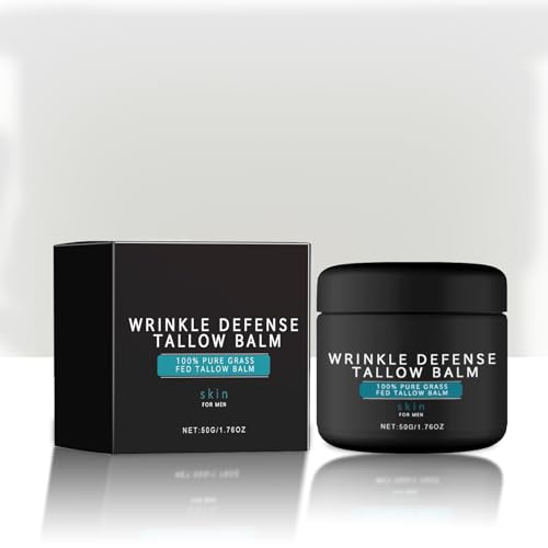 Wrinkle Defence Tallows Balm,Natural Beef Tallows Face Moisturizer,Mens Antiwrinkle&Antiaging Day and Night Cream,Skin Care for Men,Reduce Fine Lines & Wrinkles,Perfect Father's Day Gifts (1pc)