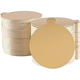 Mini Cake Boards with Tabs - 200-Pack Metallic Gold 3.5-Inch Round Base for Single Serve Sweets, Plain Blank Design, Ideal for Dessert Buffet, Wedding, Parties, Catering Supplies