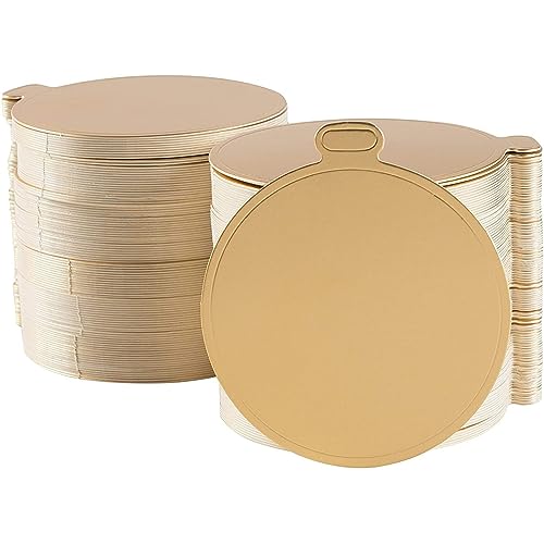 Juvale Mini Cake Boards, Gold Dessert Plates (3.5 in., 200 Pack)