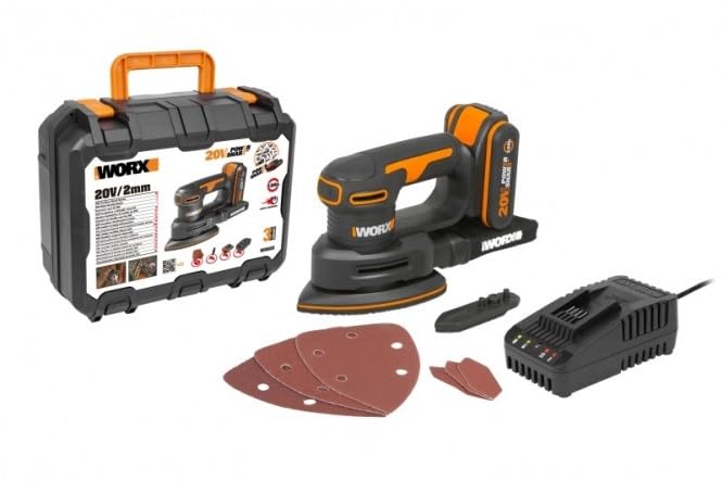 WORX WX822 20Volt 2.0Ah. Li-ion Şarjlı Profesyonel Üçgen Mouse Zımpara