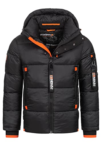 Geographical Norway- Parka de hombre CALIX Negro/Rojo Talla L