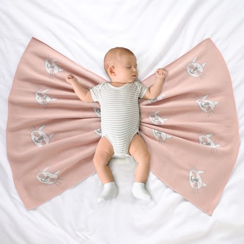Image of Hadetoto Baby Blankets for Boys and Girls | Newborn, Knitted Cotton, Swaddle Blankets, Neutral Crochet Receiving Blanket, 40 x 30 inches