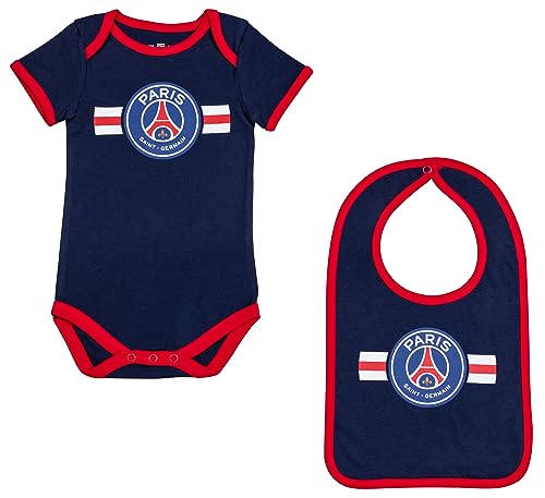 PSG Body Bavoir bébé garçon Collection Officielle Paris Saint Germain - 6 Mois
