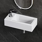 Photo Gallery yorbay lavabo da appendere, piccolo, da parete, rettangolare, con foro per rubinetto sinistro, bianco, 37 x 18 x 9 cm Photo Gallery yorbay lavabo da appendere, piccolo, da parete, rettangolare, con foro per rubinetto sinistro, bianco, 37 x 18 x 9 cm