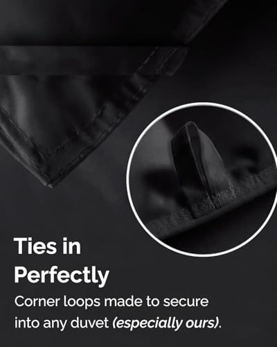Image of Twin Size, Black Alternative Down Comforter - Warm, Lightweight & Breathable Hotel Quality Bedding Set for Men, Women, Kids and Teens - All Season Oversized Cooling Microfiber Duvet Insert Comforter