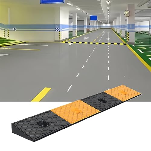 Driveway Curb Ramp, Ramp Heavy Duty Auto Rubber Speed Bumps, Easy Portable Door Step Accessible Channel for Stairs Garage Entrance, Size : 100X15X3Cm-6Pcs