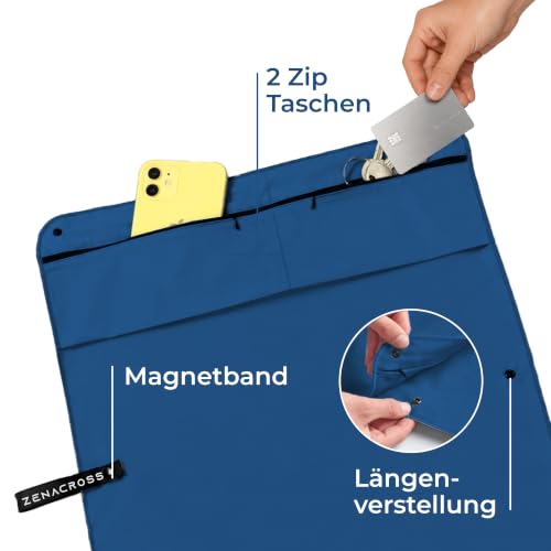 ZENACROSS Sporthandtuch Fitnessstudio aus Mikrofaser, Reißverschluss Tasche und Magnet | Gym Handtuch Kompakt… – Ansicht 3