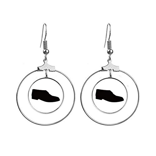 Boucles d'oreilles créoles cuir noir homme aux finitions artisanales