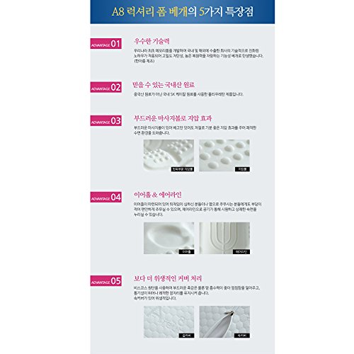 Areum A8 Pillow 1 Piece 3D Ergonomic,Contured Design for reducing Neck and Ears Pain, Ultra high-Density Memory Foam Pillow with Washable Fabric Cover