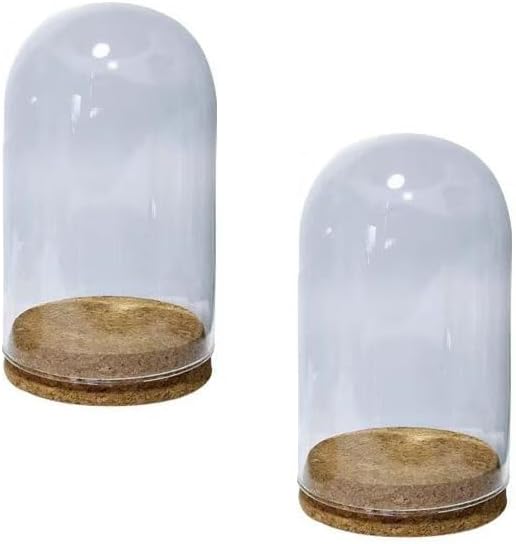 卓上ディスプレイケース、透明ガラスドームカバー、直径50mm～90mmのクロッシュベルジャー、木製コルクベース付き、保存された記念品