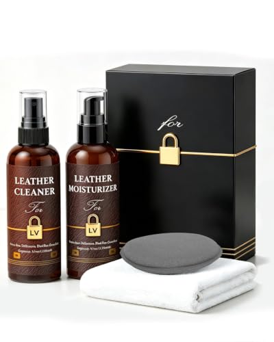 Leather Cleaner & Moisturizer Set for Louis Vuitton, Cleaning and Maintenance Kit for LV, Deep Nourishing & Stain Removal, Gentle Care, Suitable for LV Handbags, Wallets and Other Luxury Brands
