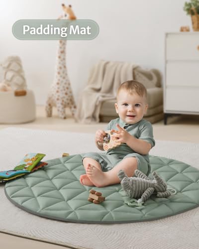 image for Blissful Diary Waterproof Baby Play Gym Mat, Wipe-Clean Vegan Leather 