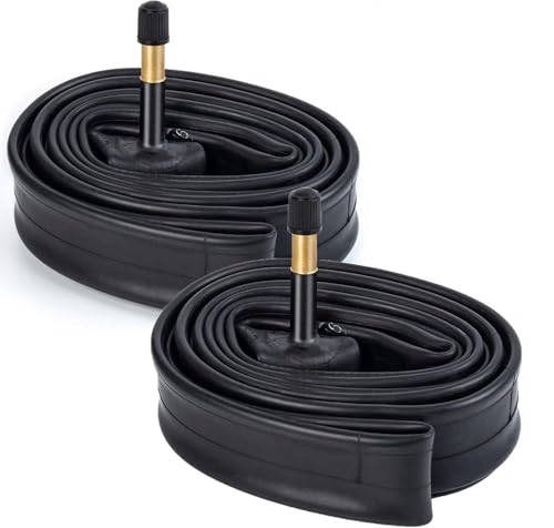 700C Bike Tubes 700x25C/28C/30C/32C AV48mm Schrader Valve Premium Butyl Rubber 700C Bicycle Tubes Compatible with 700 x 25C 700x26C 700x28C 700x30C 700x32C Bike Tire Tubes 2-Pcs