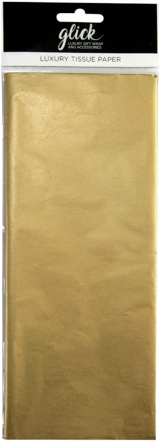Glick Four Sheets of Gold Tissue Paper, Each Sheet Measures 750mm x 500mm When Opened, Tissue Paper Gold for Gift Wrapping and Other Arts & Crafts