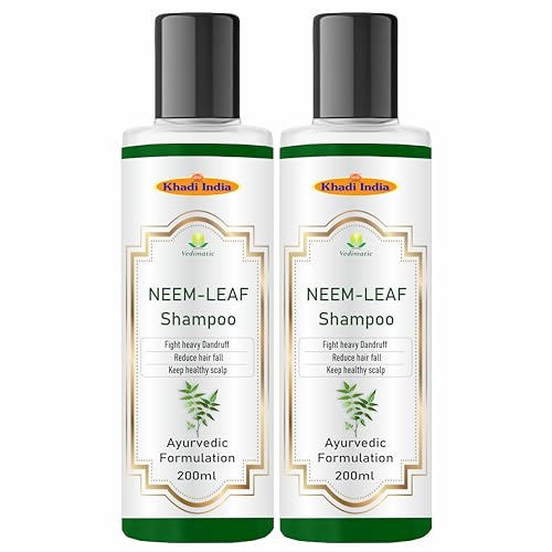 Image of Khadi Vedimatic Natural Neem Hair Shampoo for Thick & Strong Hair | Natural Hair Cleanser for Healthy Hair |Paraben & Sulphate-Free |Suitable for All Hair Types, 400ml(Pack Of 2, Pure Neem)