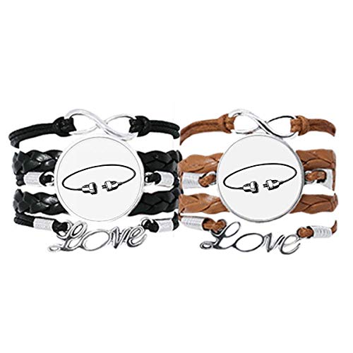 Pulsera de cuerdas de cuero genuino con enchufe de carga exclusivo